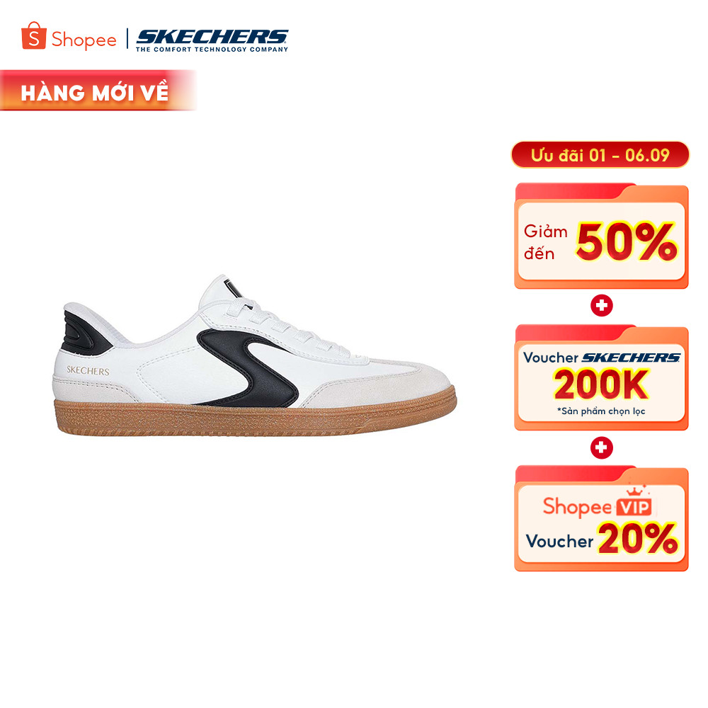 Giày Thể Thao Nữ Skechers Slip-Ins Court Classics Hotshot Perfect Choice - 185412-WBK Air-Cooled Memory Foam