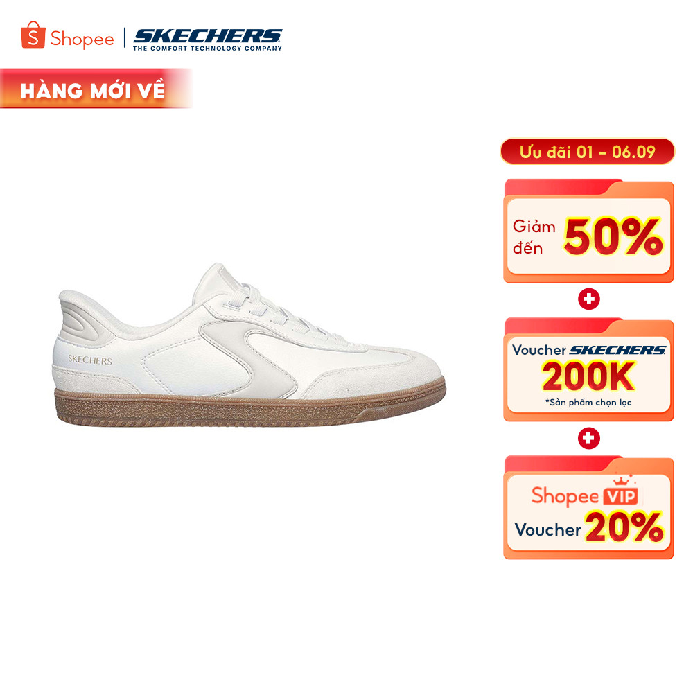 Giày Thể Thao Nữ Skechers Slip-Ins Court Classics Hotshot Perfect Choice - 185412-WNT Air-Cooled Memory Foam