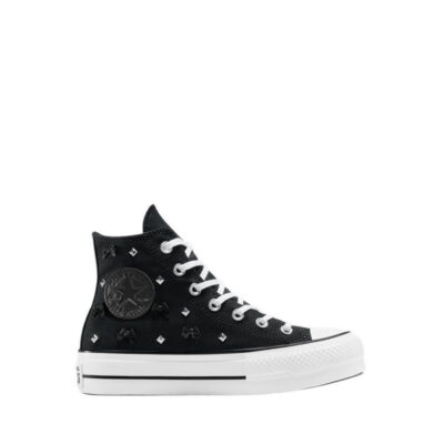 Giày Thể Thao Converse CTAS Lift Platform Bows & Studs Women's - Black/Silver/White
