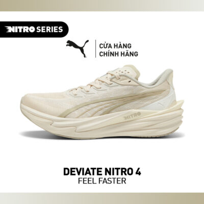 Giày Chạy Bộ PUMA Nam Deviate NITRO 4 Alpine Snow-Warm White Màu Trắng