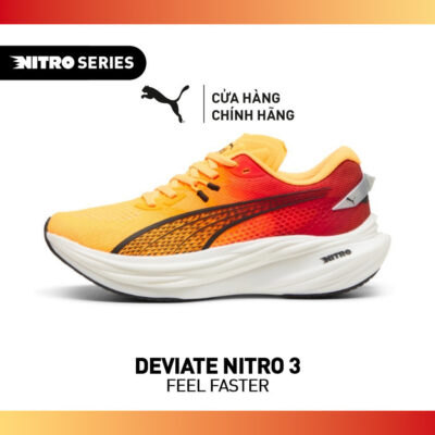 Giày Chạy Bộ PUMA Nữ Deviate NITRO 3Wns Sun Stream-Sunset Glow-White Màu Cam
