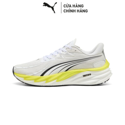 Giày Chạy Bộ PUMA Nam Velocity NITRO 4 White-Lux Lime Màu Trắng