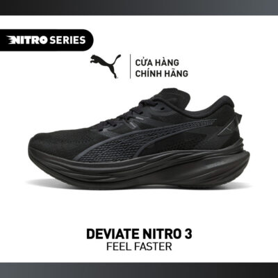 Giày Chạy Bộ PUMA Nam Deviate NITRO 3 WIDE Black Màu Đen