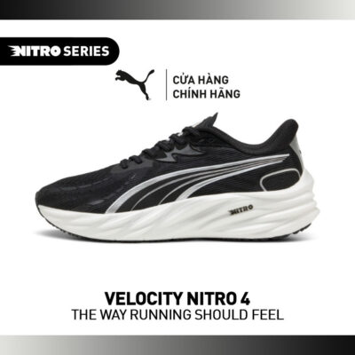 Giày Chạy Bộ PUMA Nam Velocity NITRO 4 Black- Silver Màu Đen
