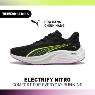 Giày Chạy Bộ PUMA Nữ Electrify NITRO 4 WN Black Yellow Màu Đen