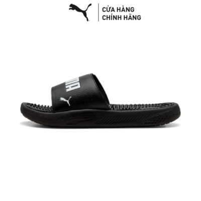 Dép Quai Ngang PUMA Nam Softride Slide Massage Black- White Màu Đen
