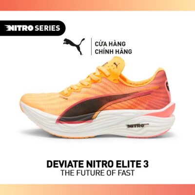 Giày Chạy Bộ PUMA Nữ Deviate NITRO Elite 3 Wns Sun Stream-Sunset Glow Màu Cam