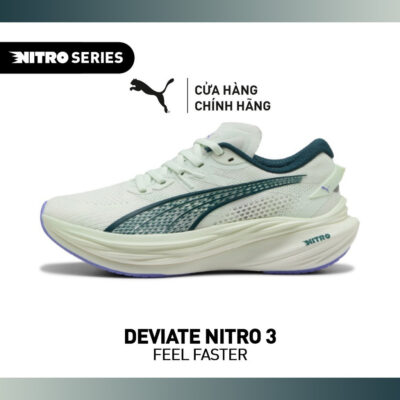 Giày Chạy Bộ PUMA Nữ Deviate NITRO 3 Wns Sage Frost-Green Terrain Màu Xanh Lá