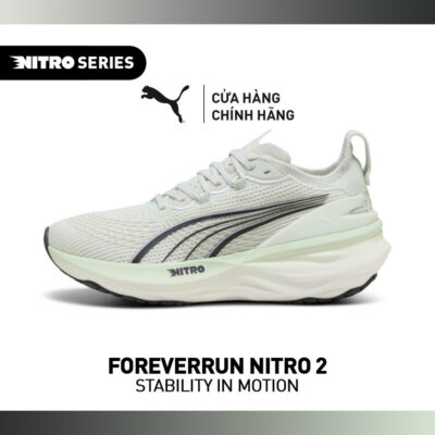 Giày Chạy Bộ PUMA Nữ ForeverRun NITRO 2 Wns Sage Frost-Dusky Gray Màu Xanh Lá