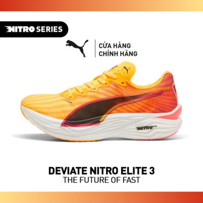 Giày Chạy Bộ PUMA Nam Deviate NITRO Elite 3 Sun Stream-Sunset Glow Màu Cam