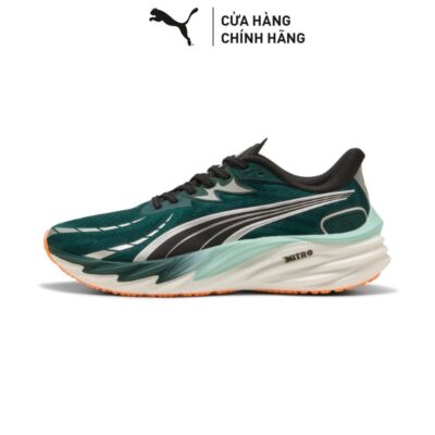 Giày Chạy Bộ PUMA Nam Velocity NITRO 4 Green Terrain-Heat Fire Màu Xanh Lá