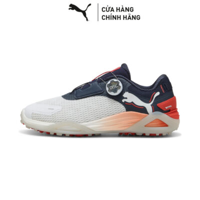 Giày Thể Thao Golf PUMA Nam Shadowcat NITRO Disc White-Deep Navy-Red Fire Màu Trắng