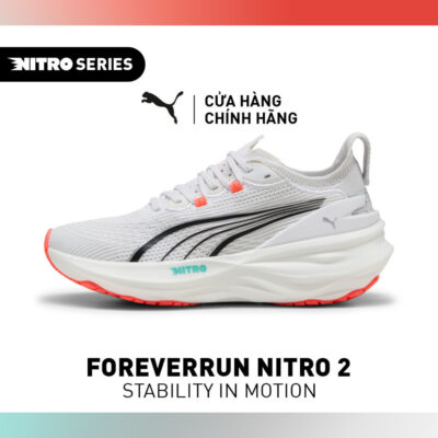 Giày Chạy Bộ PUMA Nữ ForeverRun NITRO 2 WNS White-Aquatic Màu Trắng