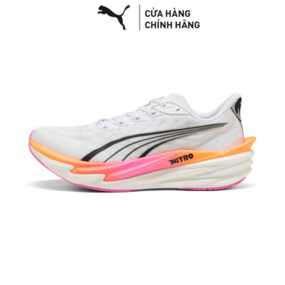 Giày Chạy Bộ PUMA Nữ Deviate NITRO 4 Wns White-Poison Pink-Glowing Red Màu Trắng
